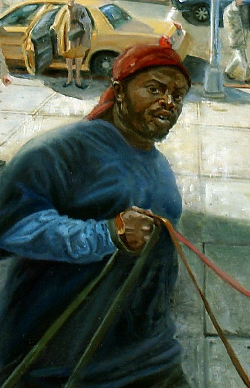 The Dog Walkers | Figurative Oil Painting by John Varriano