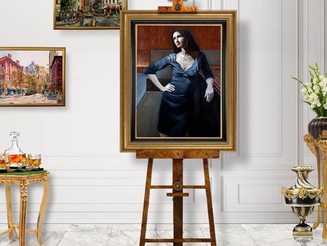 Woman at the Bar| Figurative Oil Painting In Situ