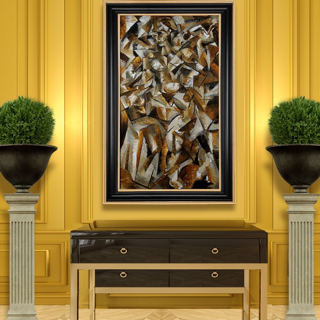 John Varriano Abstract Oil Painting: Woman with Violin
