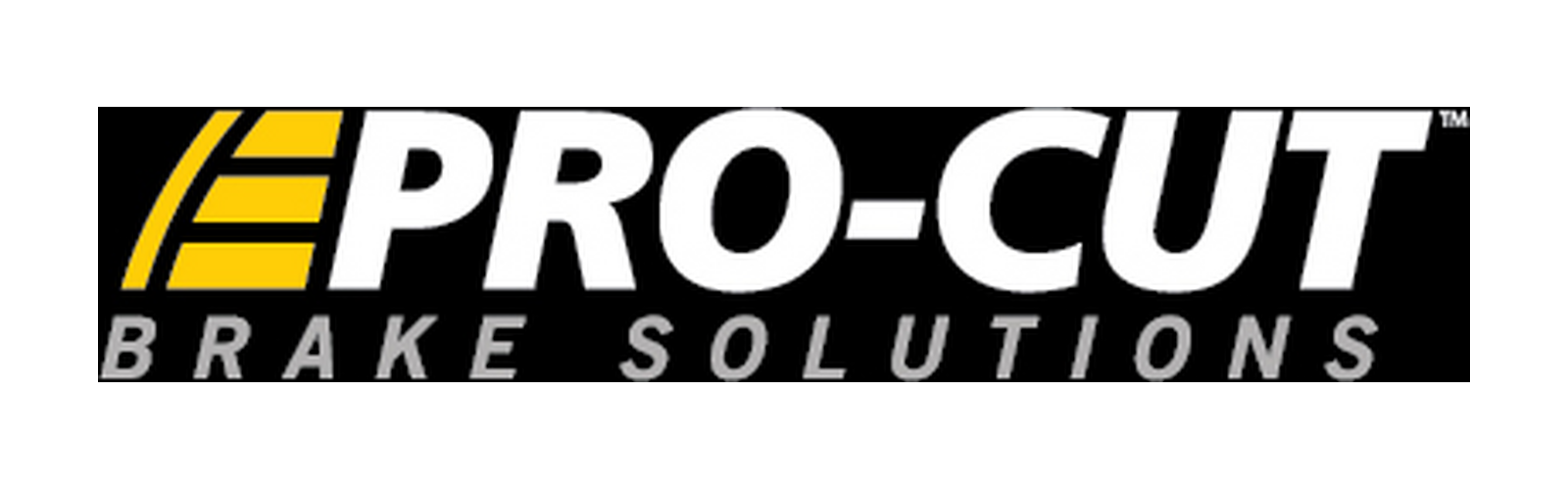 PRO-CUT Brake Solutions logo with black, white, and yellow text on a black background