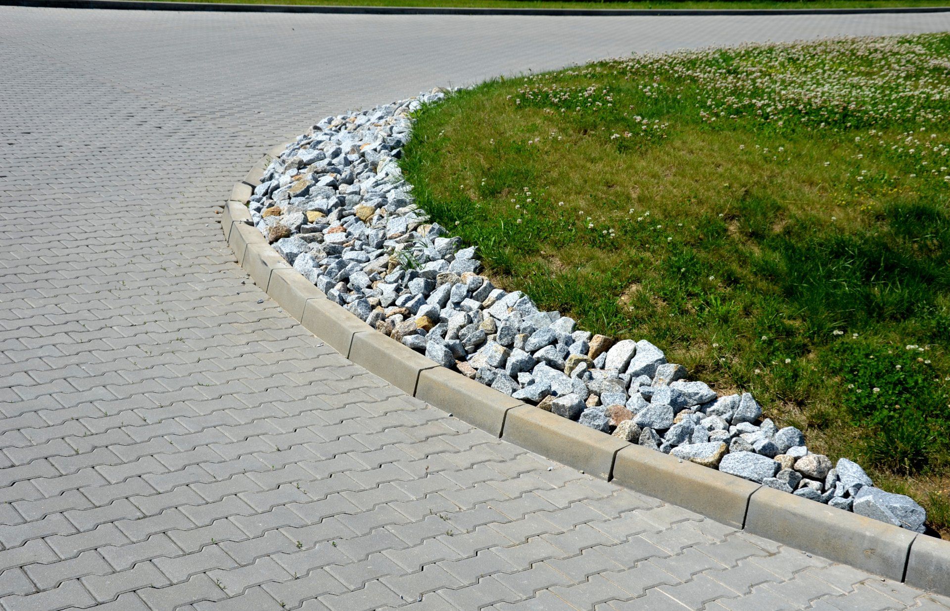 curb with stones