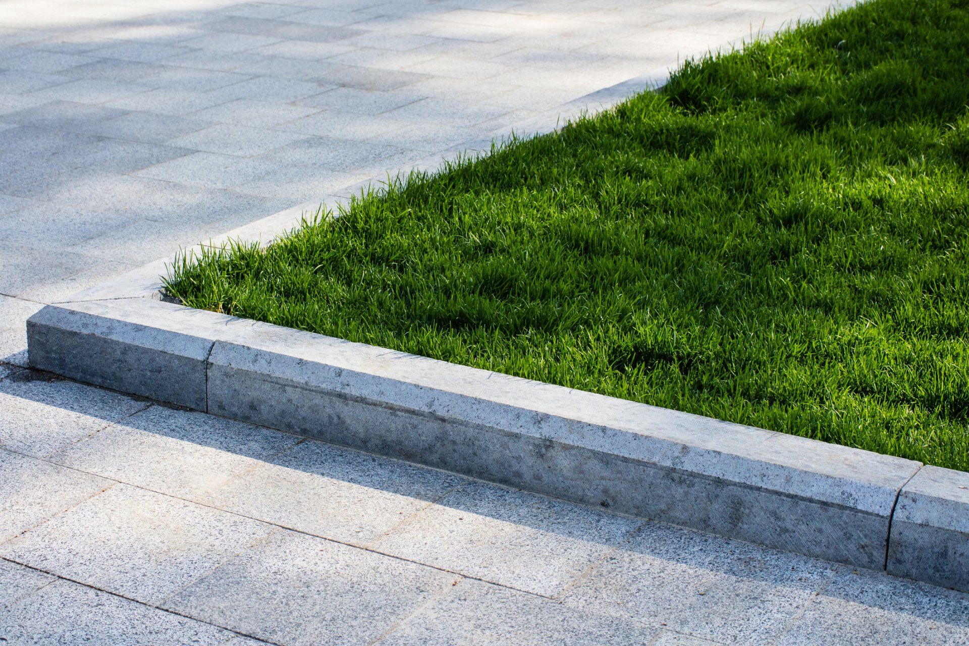 Healthy Lawn Outlined by Decorative Concrete Curb