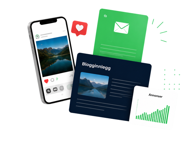 Smarttelefon- og flytende appkort for chat, e-post og analyse på hvit bakgrunn