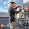 ac service call in Westminster, Colorado on roof of commercial building.