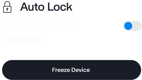 Auto Lock setting with a toggle switch, and a