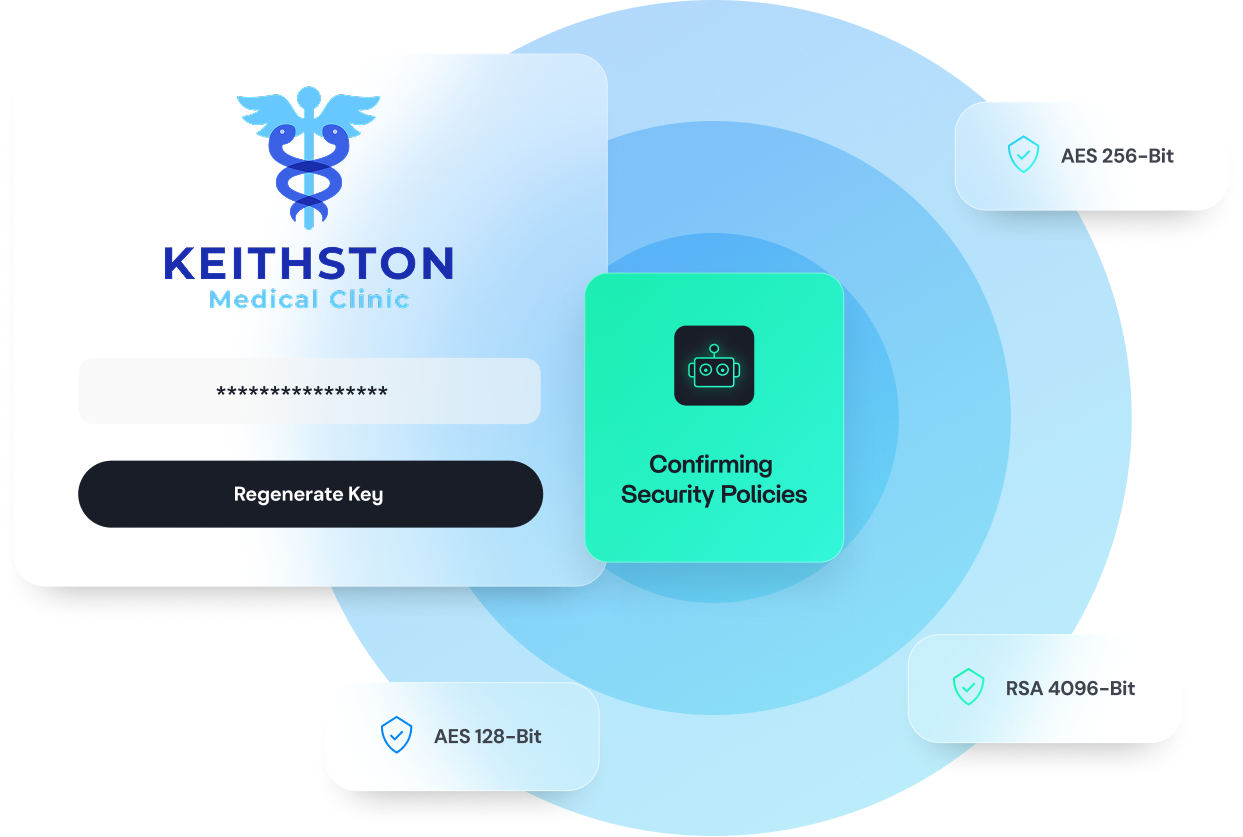 HubSpot access key interface with a password field, security validation, and blue radial background.