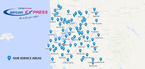 Service map | East Victoria Park, WA | Aircon Express Service & Repairs Perth