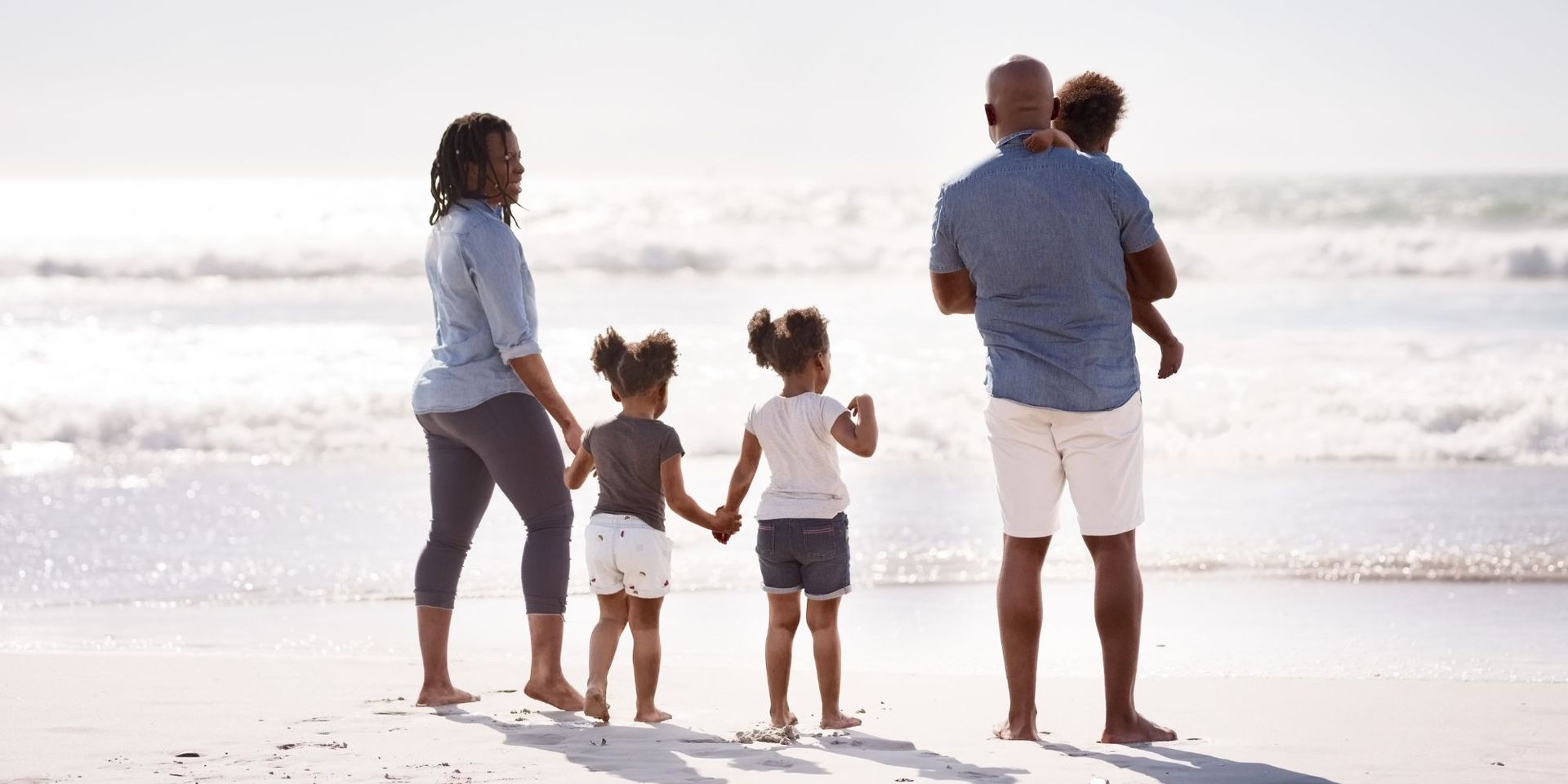 miltary family enjoying the beach 