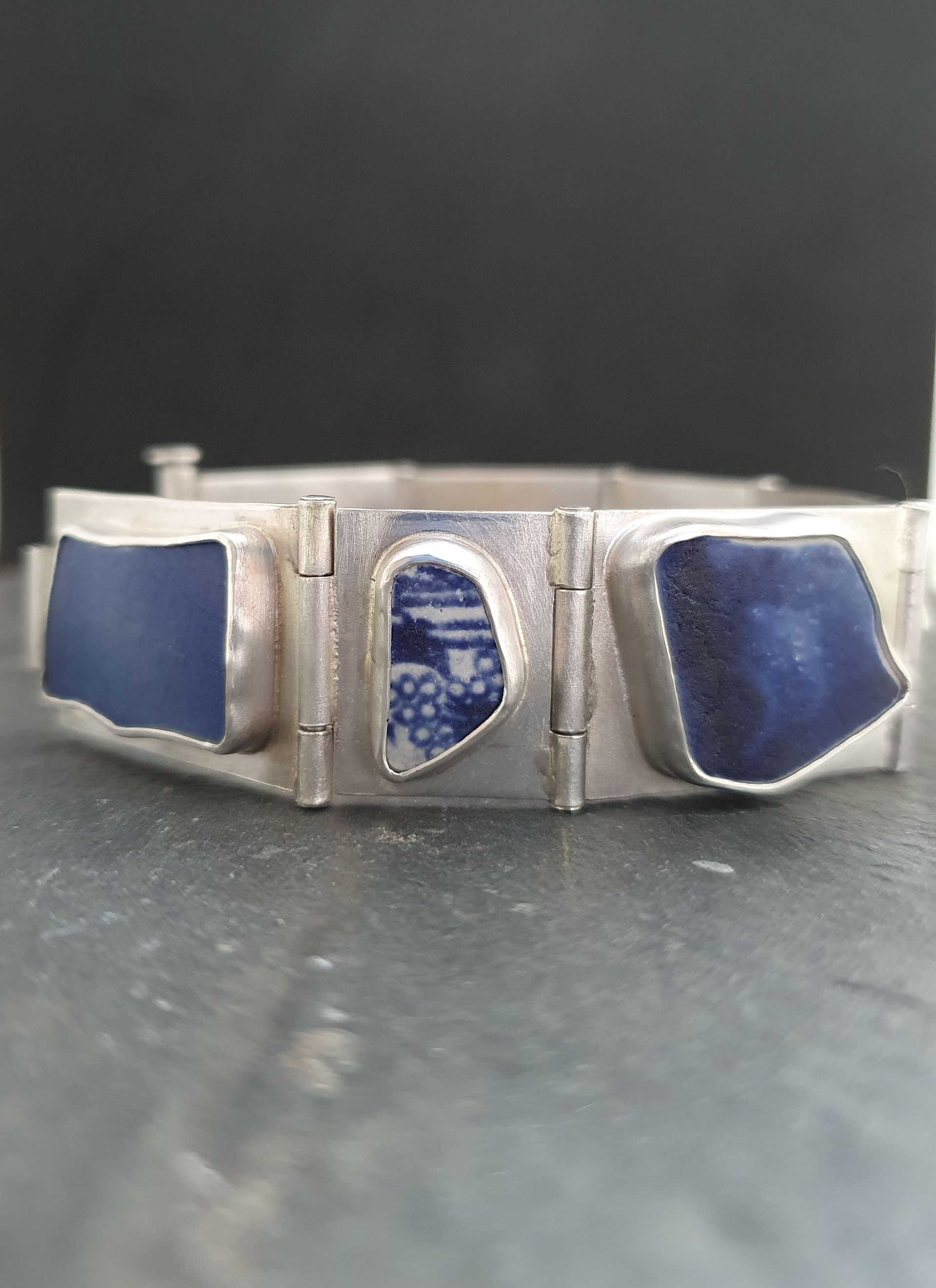 Zilver armband met porselein