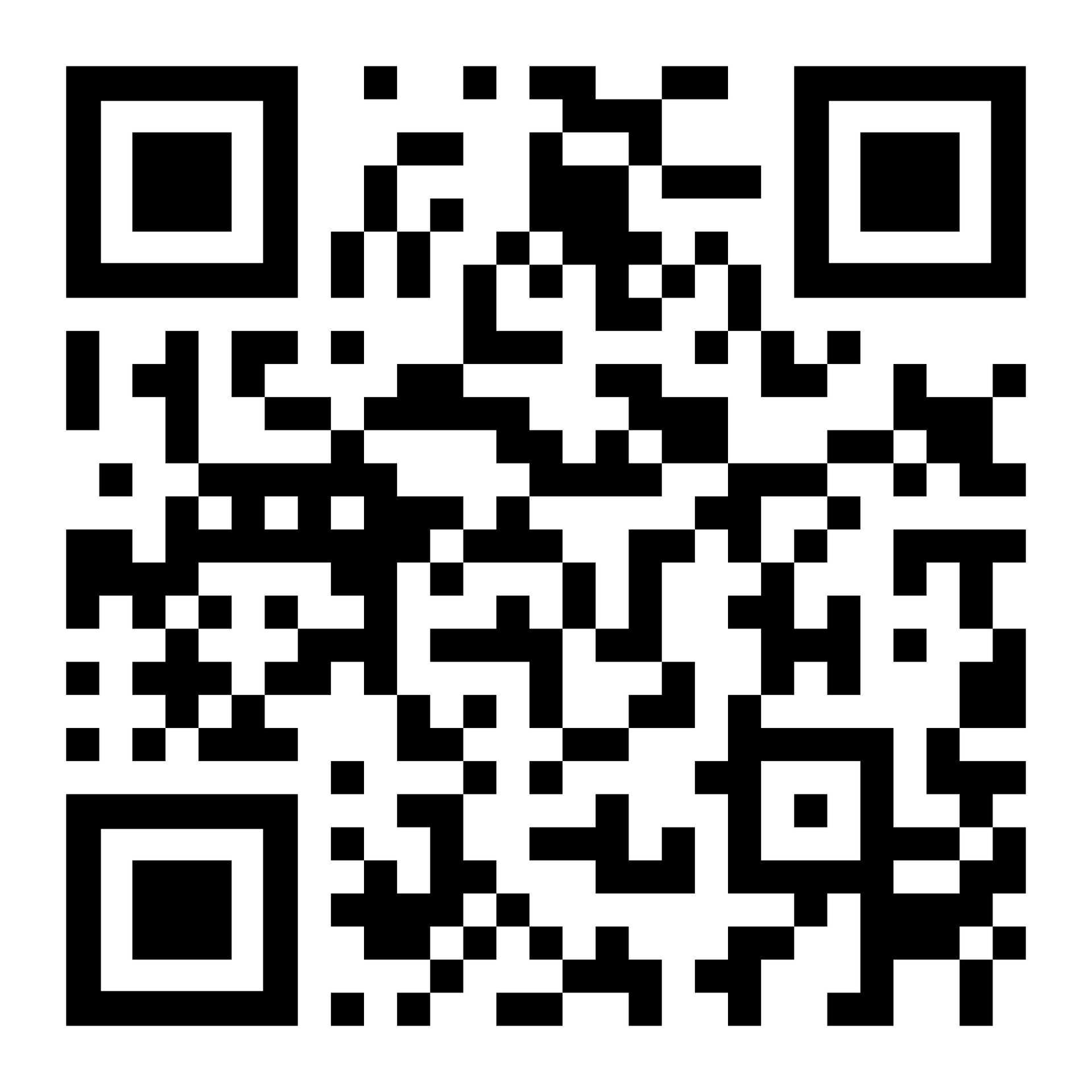 Ein schwarz-weißer QR-Code auf weißem Hintergrund.