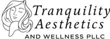 Tranquility Aesthetics and Wellness PLLC logo with stylized face and floral design