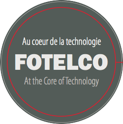 A logo for fotelco at the core of technology