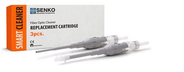 Une boîte de cartouches de remplacement pour nettoyeur de fibre optique Smart Cleaner