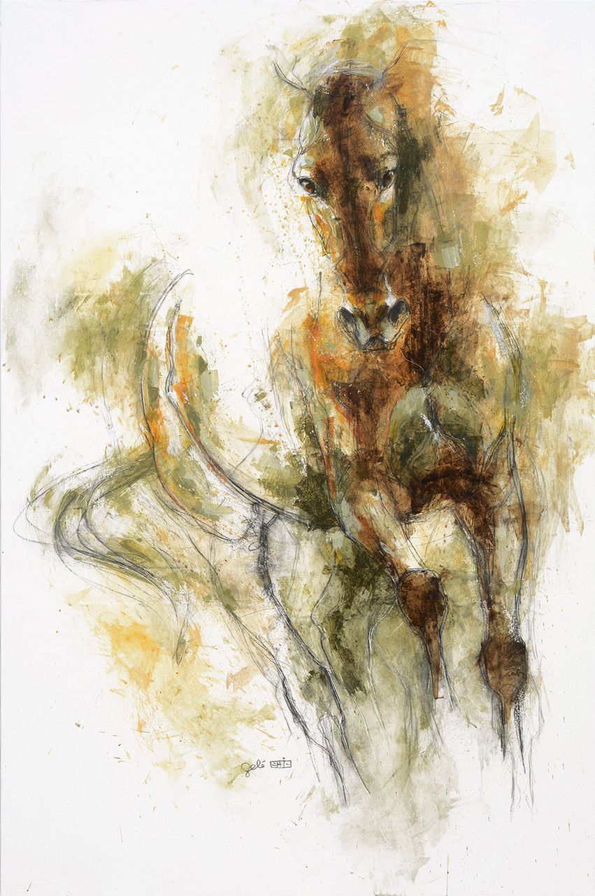 a painting of a horse signed by the artist