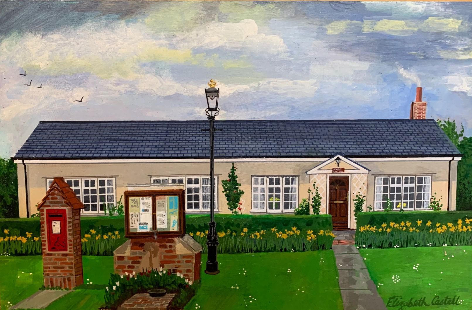 a painting of a house by elizabeth castell