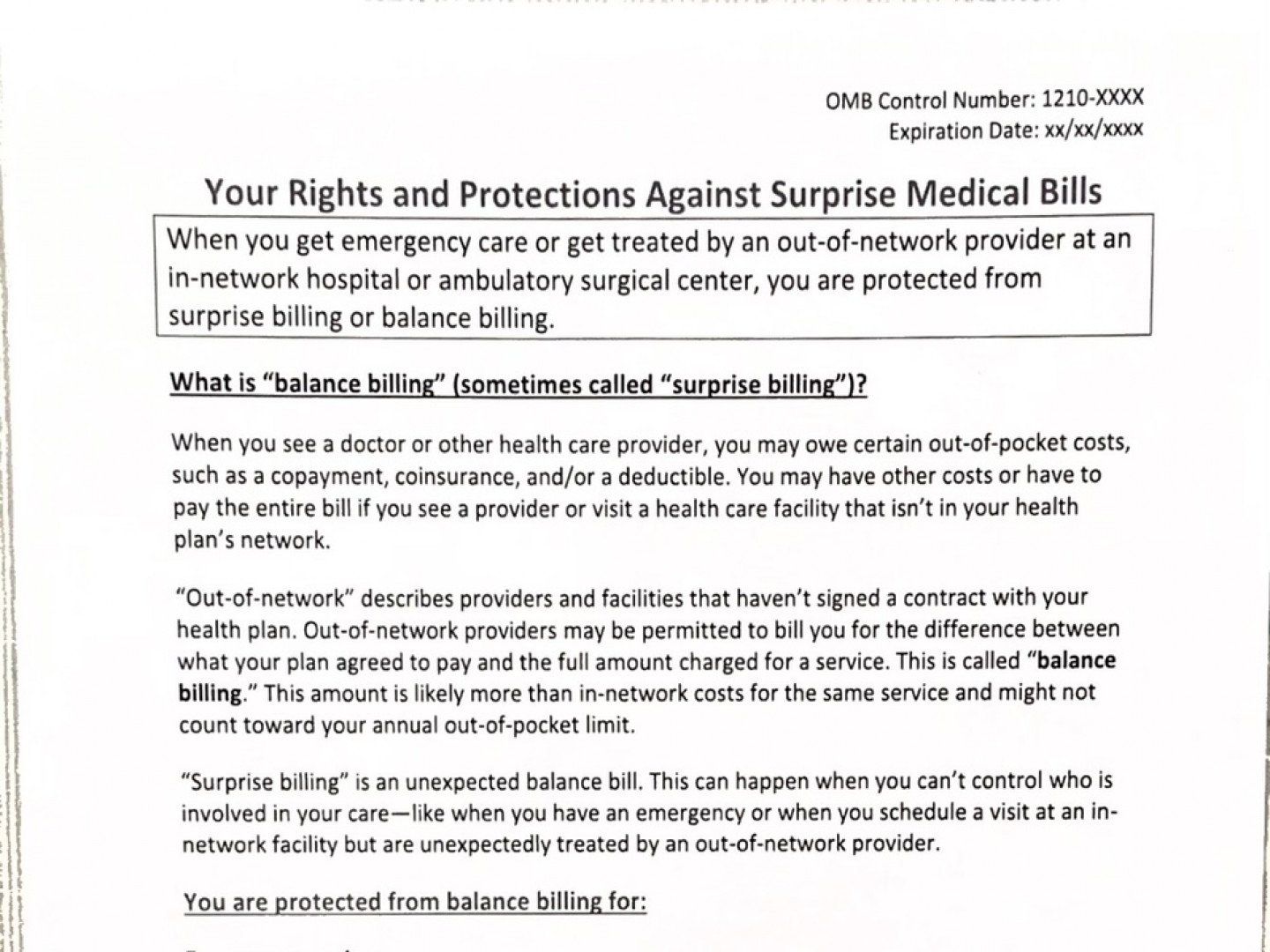 Your Rights and Protections Against Surprise Medical Bills