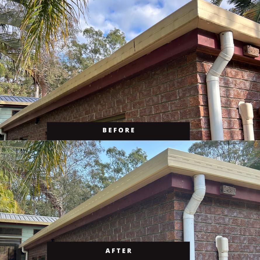 Before and After Picture of a Gutter — Beards Roofing and Plumbing in Clontarf, QLD