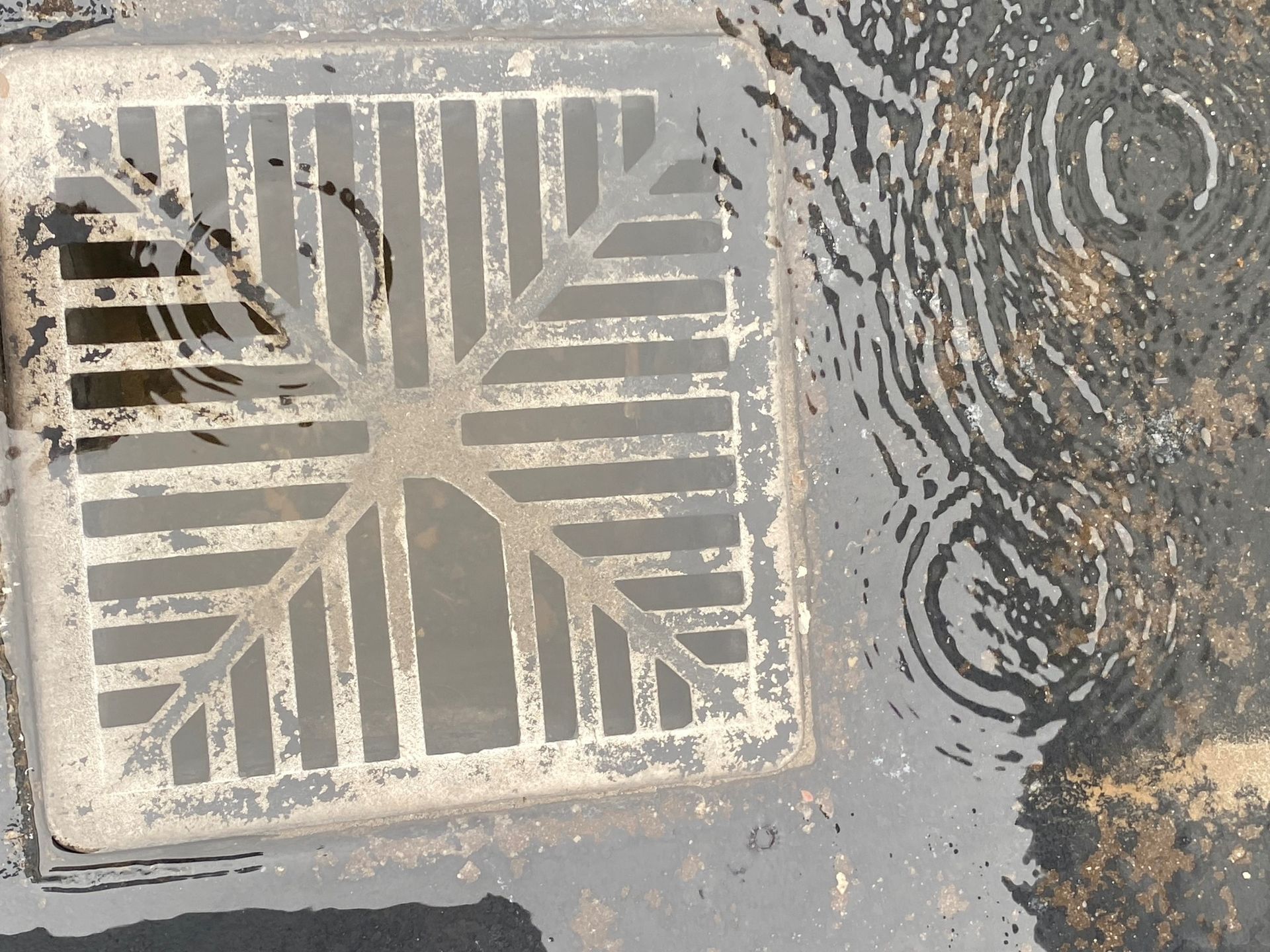 Manhole Cover is Sitting in a Puddle of Water — Beards Roofing and Plumbing in Clontarf, QLD
