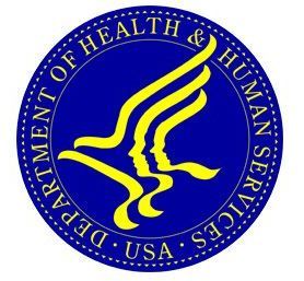 The logo for the department of health and human services