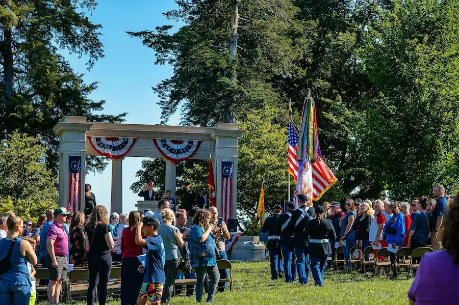 Patriotic outdoor ceremony