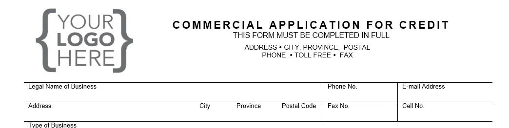 DMG Commercial Credit Consulting Credit Application Form