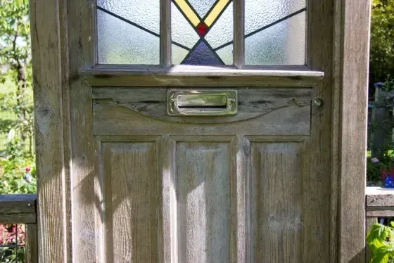 Handcrafted wood garden door and structure on Whidbey Island