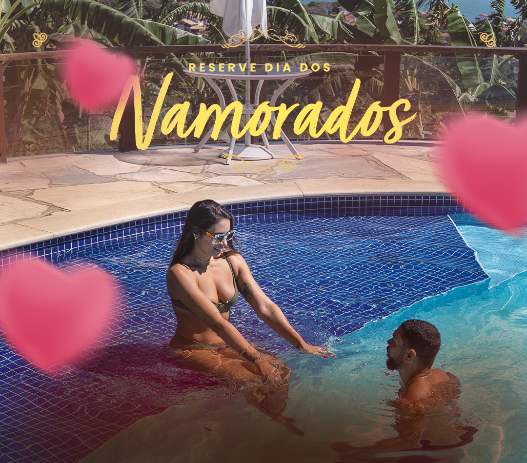 Mulher e homem em uma piscina, promoção do