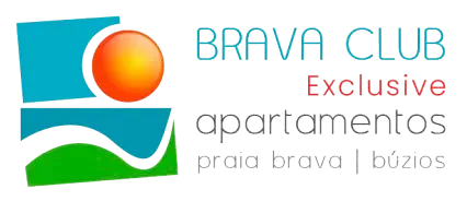 Logo for Brava Club: Blue and green shapes, orange sphere, text 
