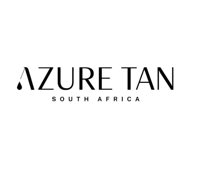 Azure Tan logo with a teardrop and 