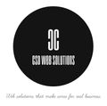 Black circular logo with white “CSD Web Solutions” text and a cursive tagline below.
