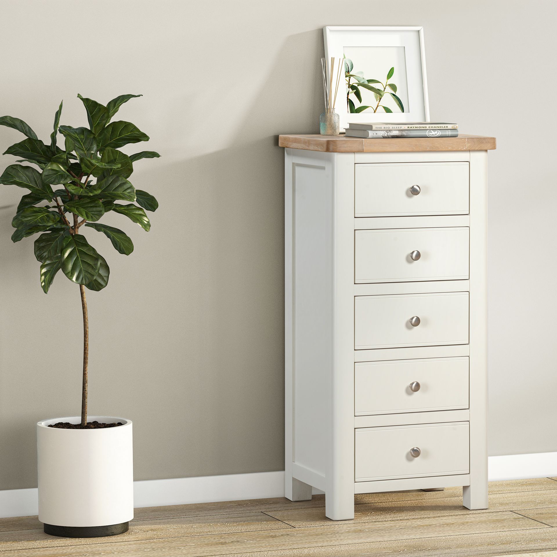 Foxington Painted 5 Drawer Tallboy