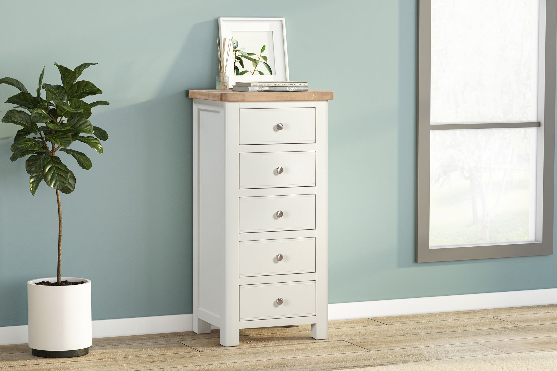 Foxington Painted 5 Drawer Tallboy