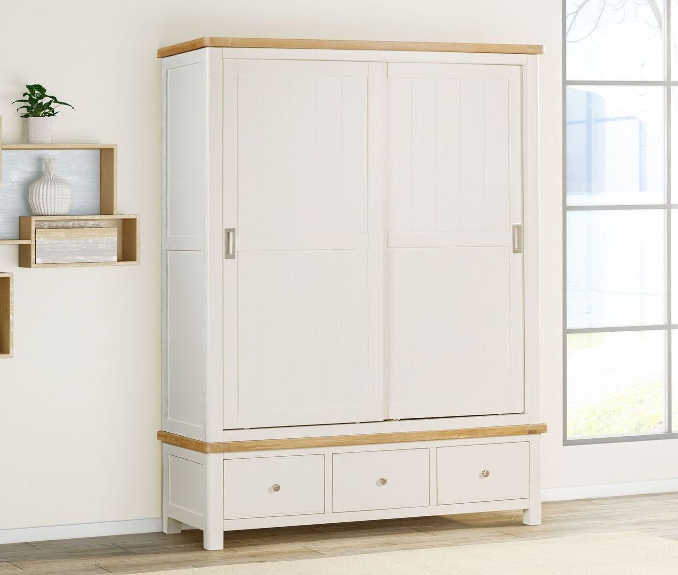 Foxington Painted Large Sliding Door Wardrobe
