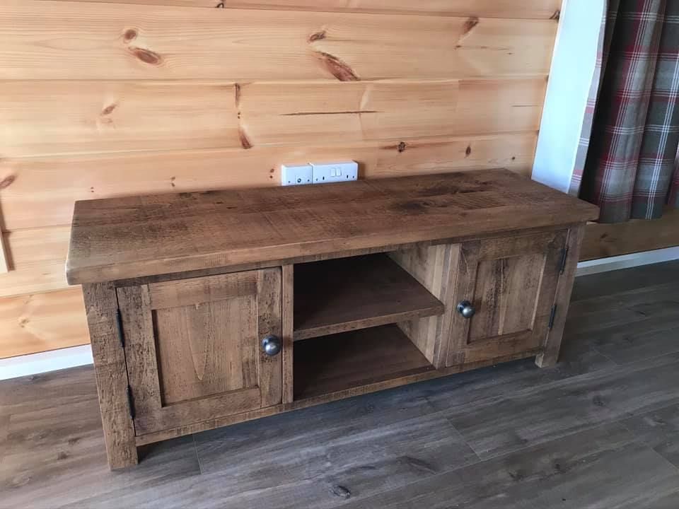 Rustic Pine TV Unit