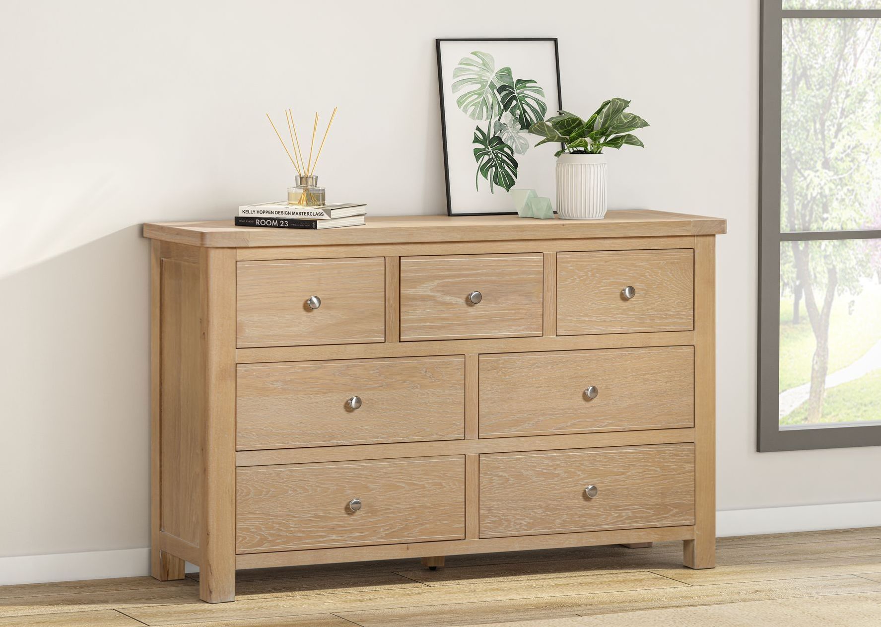 Foxington Oak 7 Drawer Wide Chest