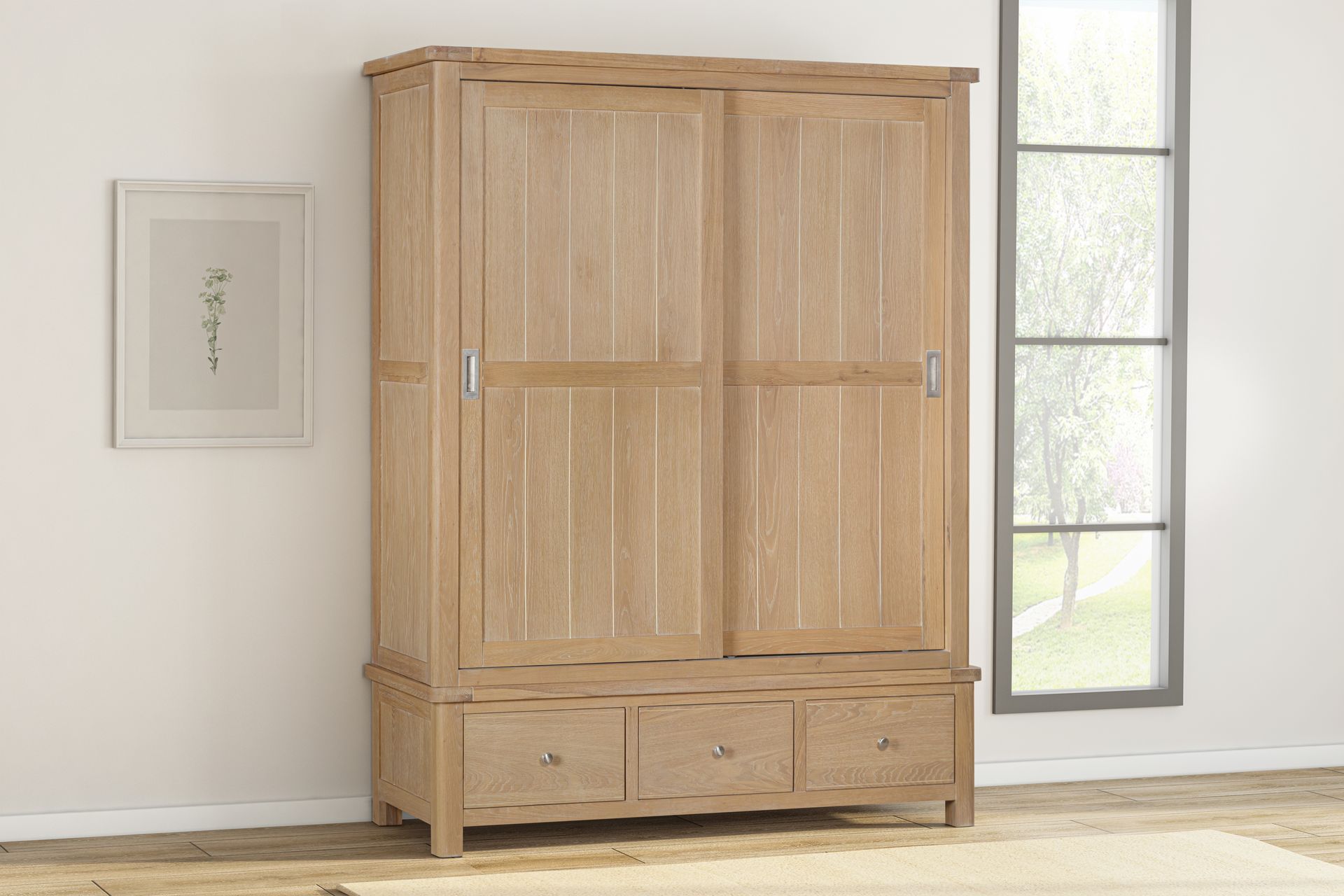 Foxington Oak Large Sliding Door Wardrobe
