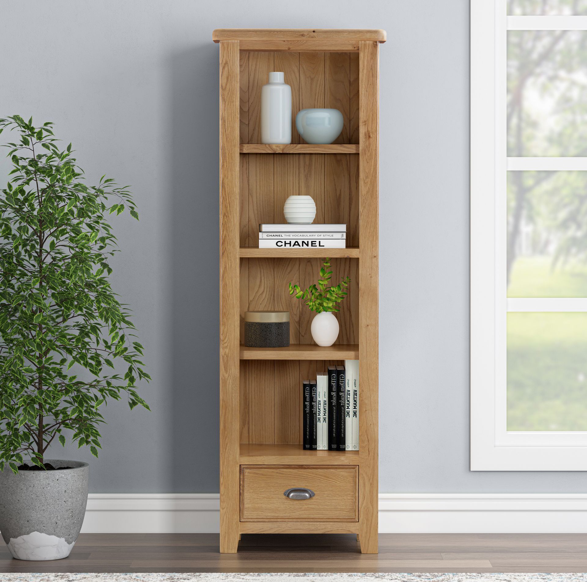 Kingsbury Oak Large Bookcase