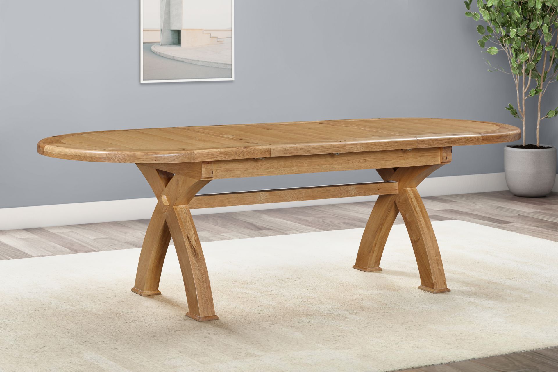 Kingsbury Oak Oval Extending Dining Table