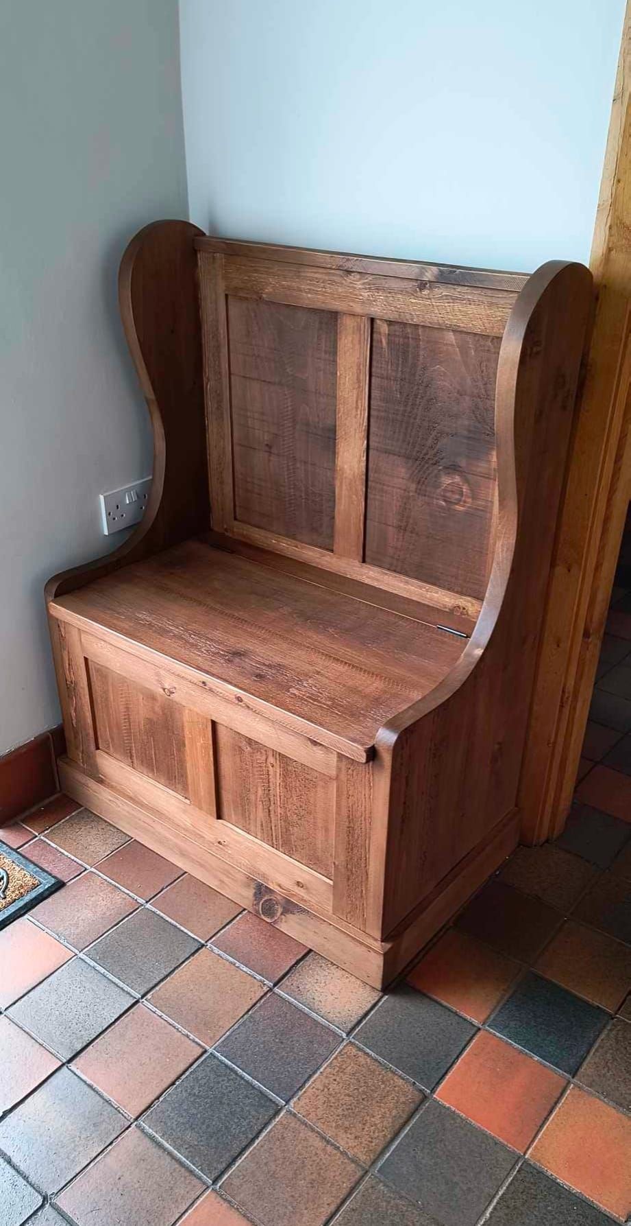 Rustic Pine Monks Bench