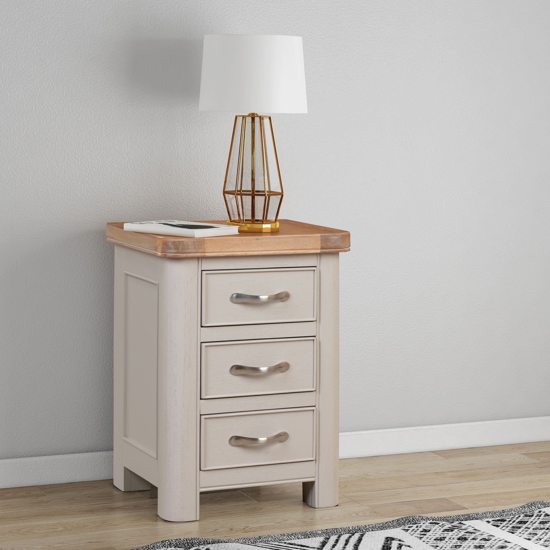 Chatsworth Painted 3 Drawer Bedside Cabinet