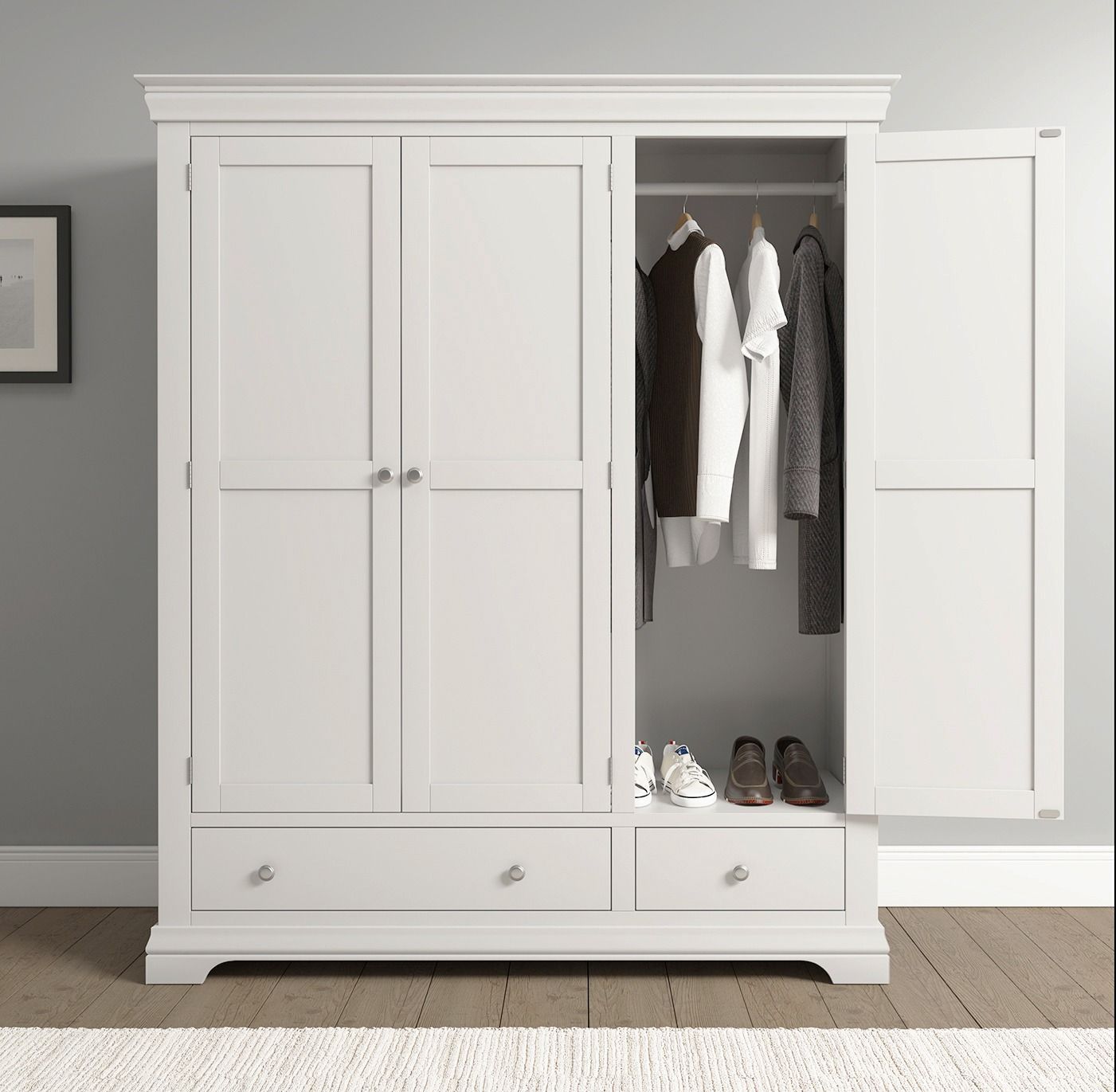Bordeaux Ivory Triple Wardrobe