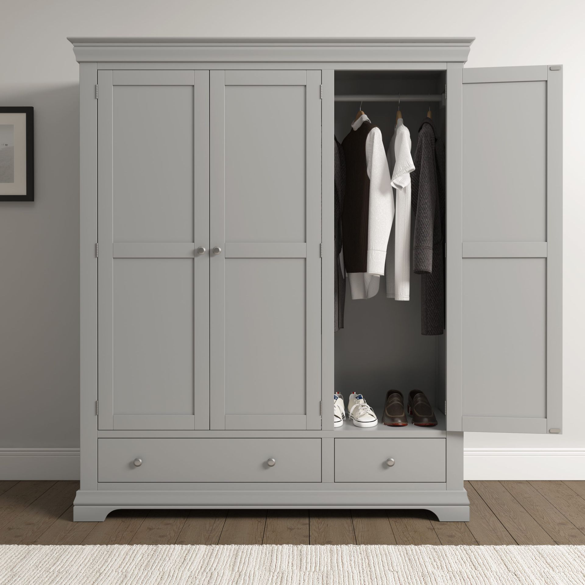 Bordeaux Grey Triple Wardrobe
