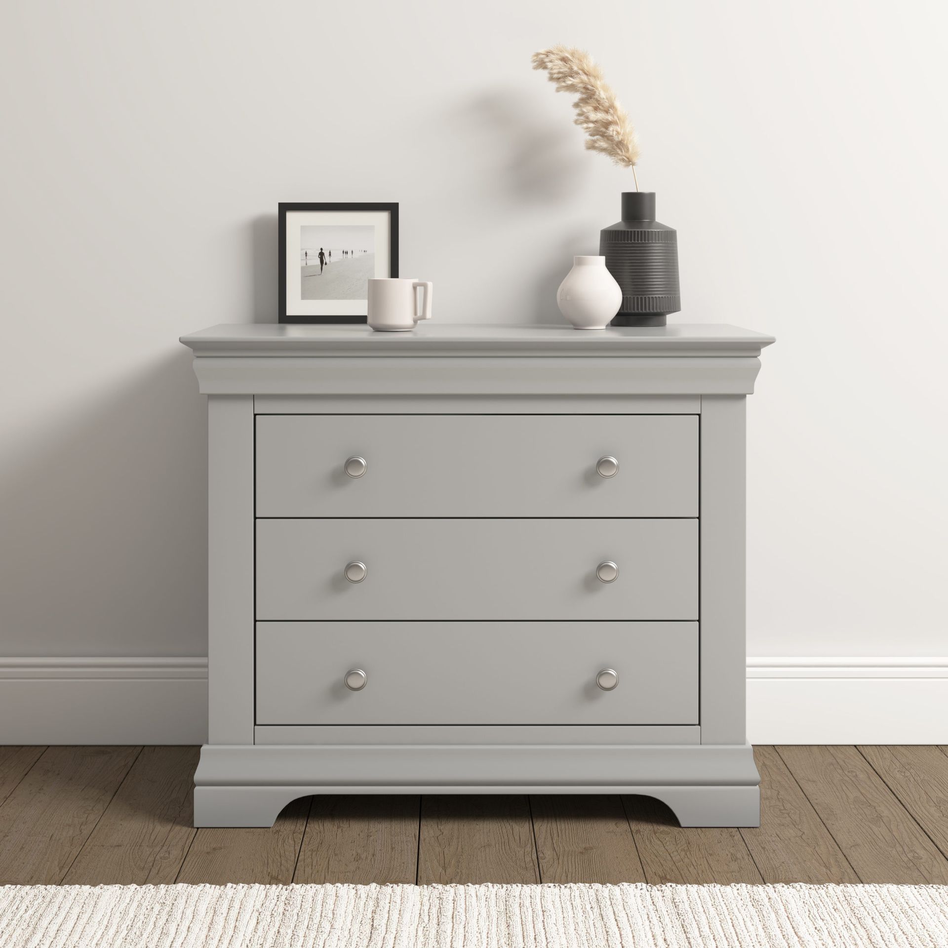 Bordeaux Grey 3 Drawer Chest
