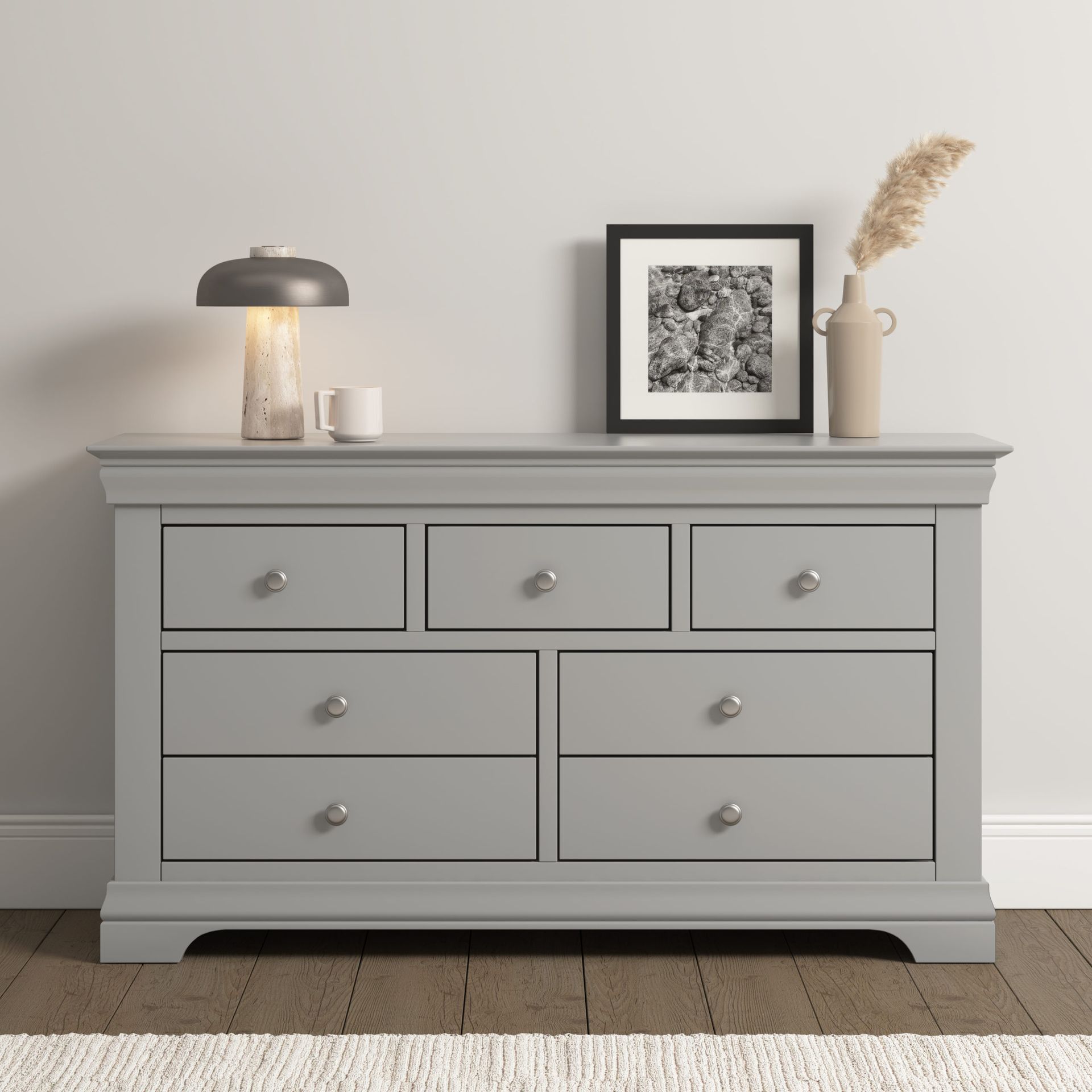 Bordeaux Grey 7 Drawer Chest