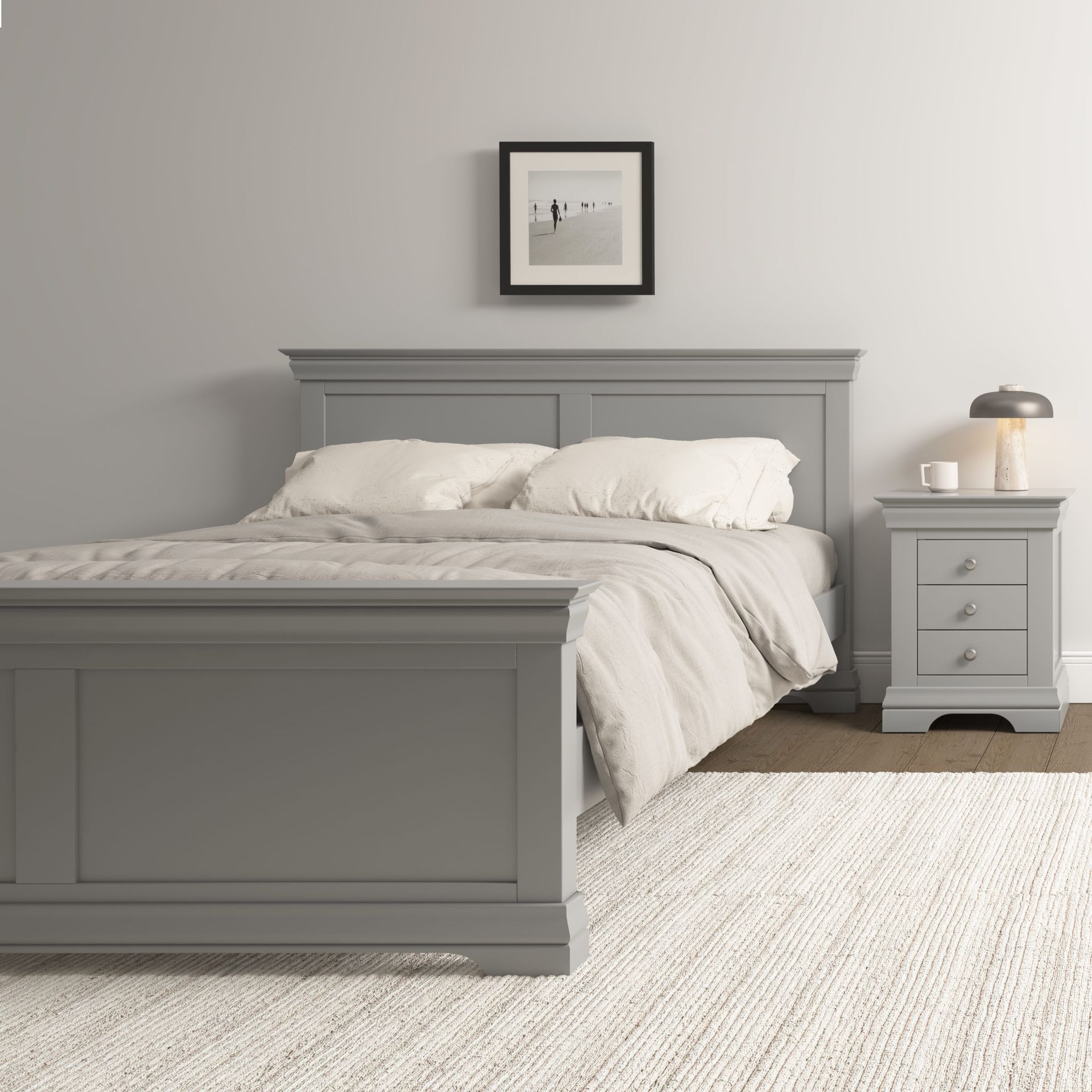 Bordeaux Grey King Size Bed