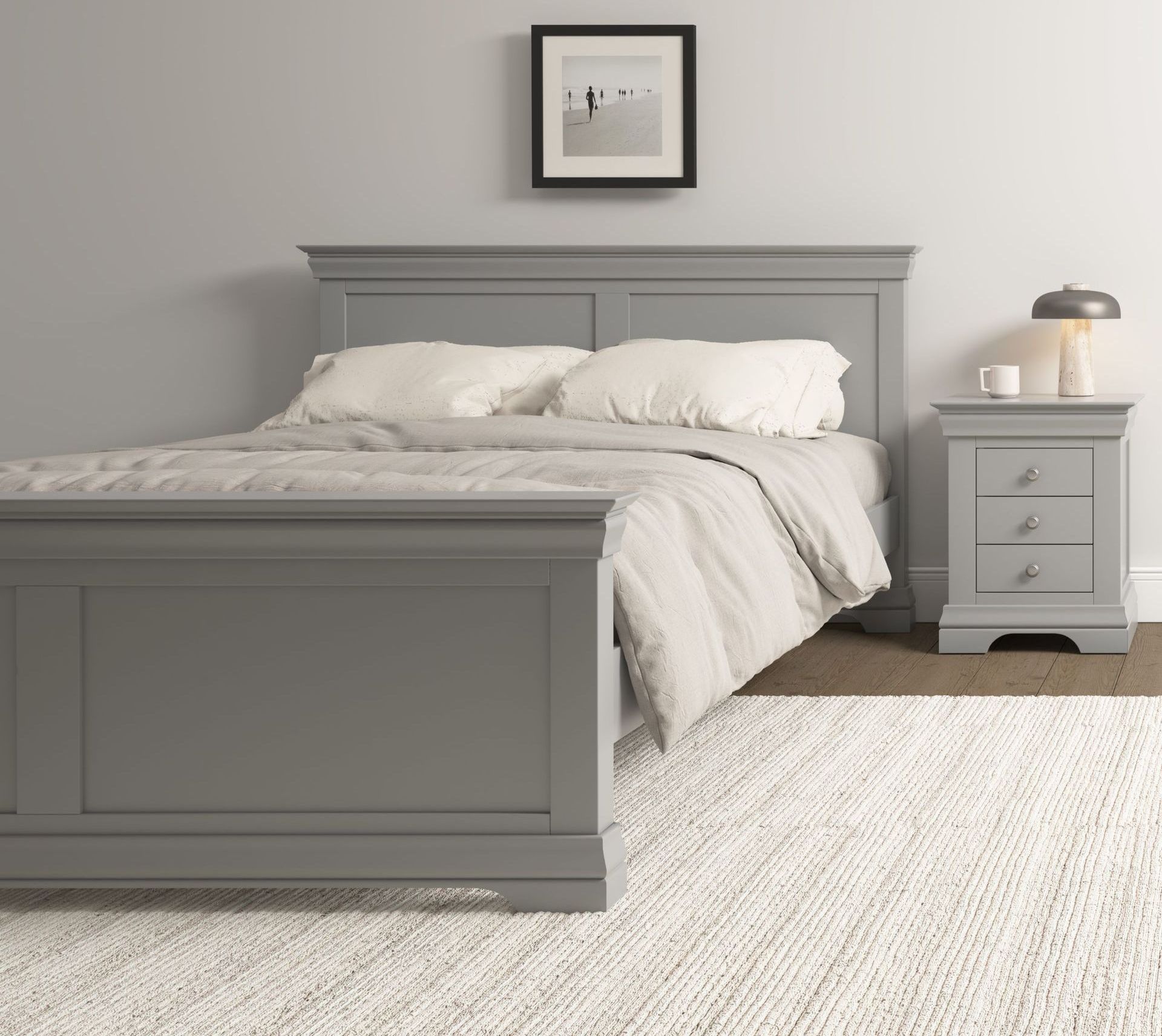 Bordeaux Grey King Size Bed