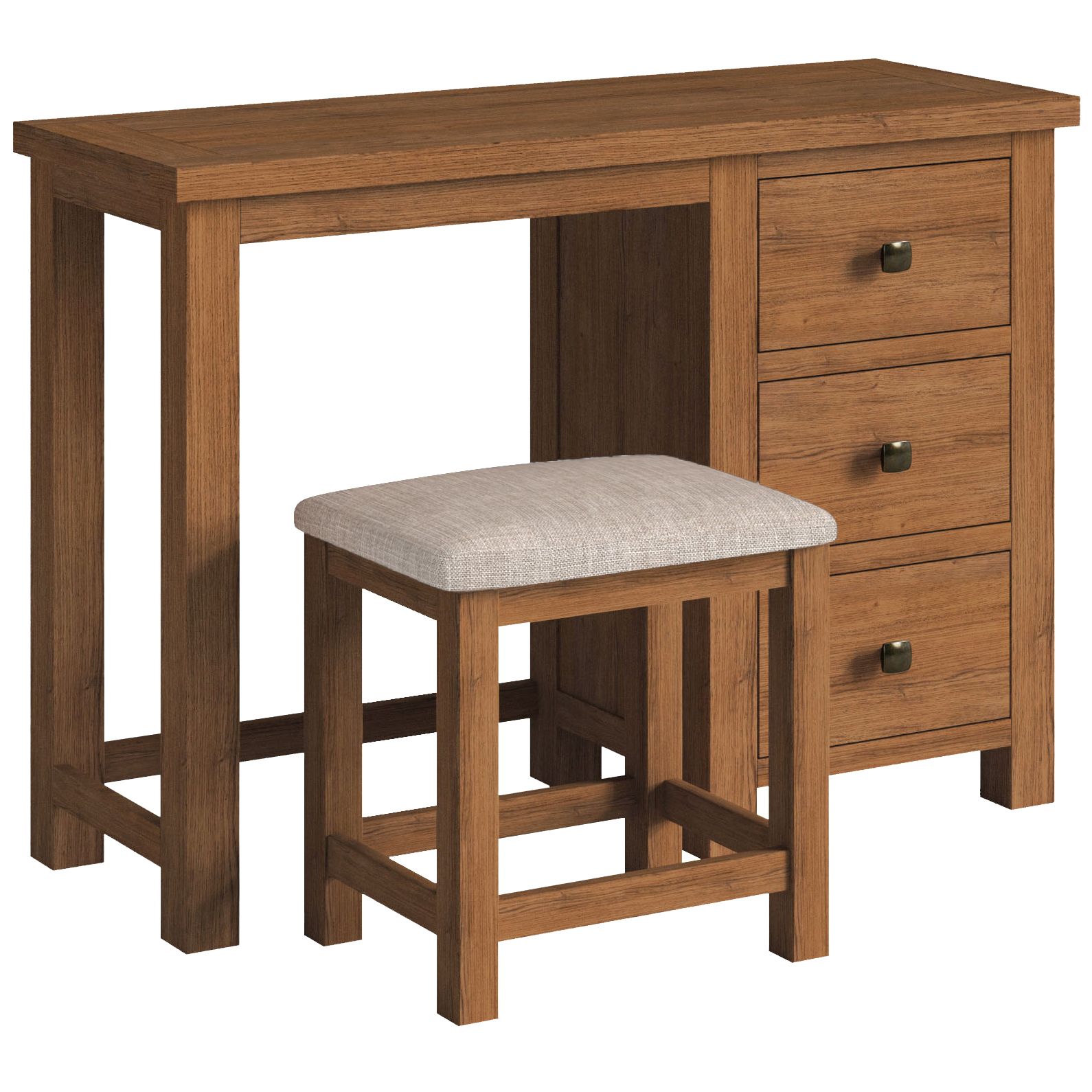 Dorchester Rustic Oak Dressing Table & Stool