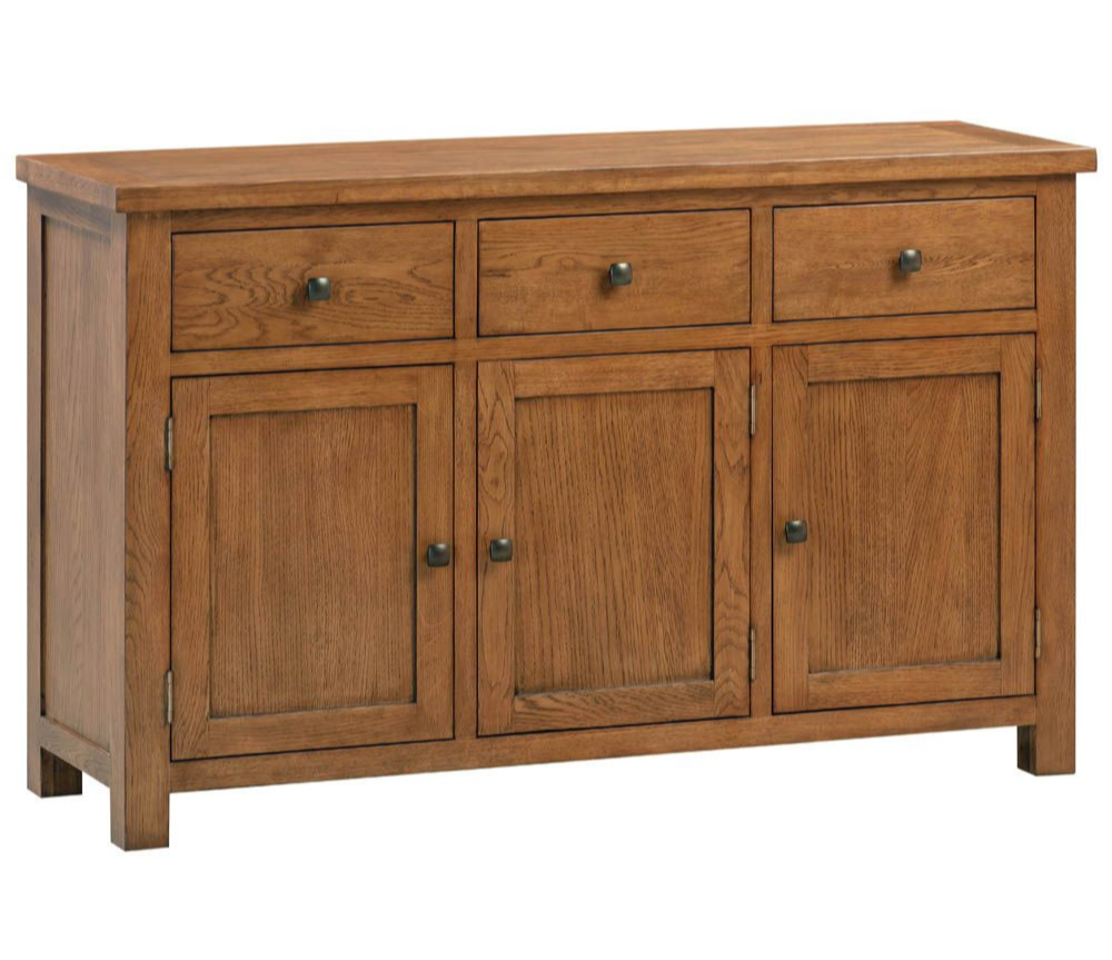 Dorchester Rustic Oak 3 Door Sideboard