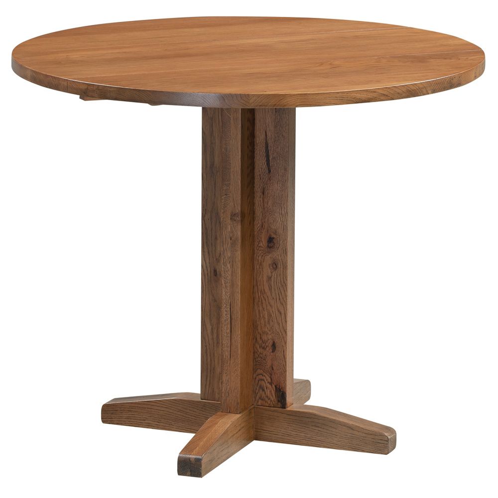 Dorchester Rustic Oak Round Drop Leaf Table