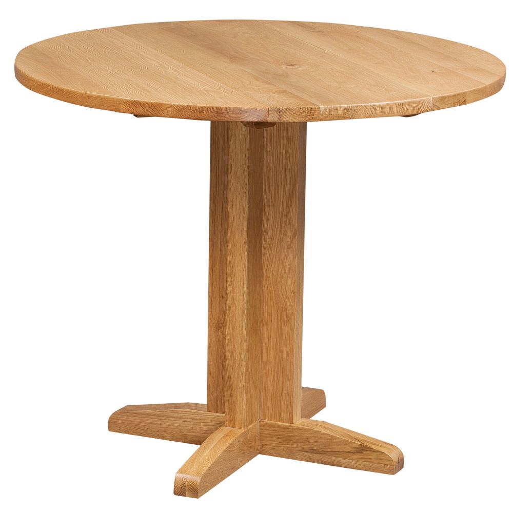 Dorchester Oak Round Drop Leaf Table